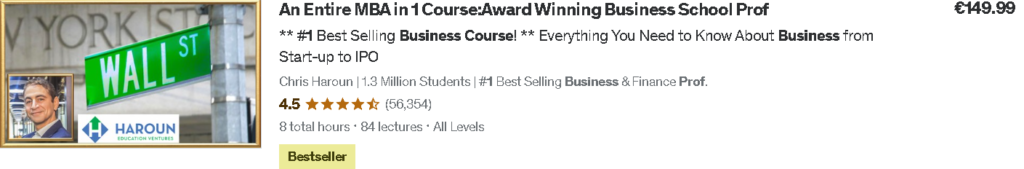 Best Udemy Courses: An Entire MBA in 1 Course