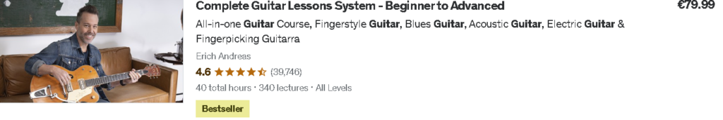 Best Udemy Courses: Complete Guitar Lessons System - Beginner to Advanced