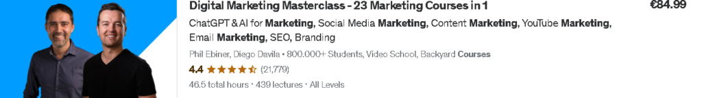 Best Udemy Courses: Digital Marketing Masterrclass - 23 Marketing Courses in 1