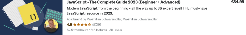 Best Udemy Courses: Javascript Complete Guide