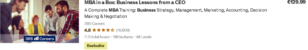 Best Udemy Courses: MBA in a Box: Business Lessons from a CEO