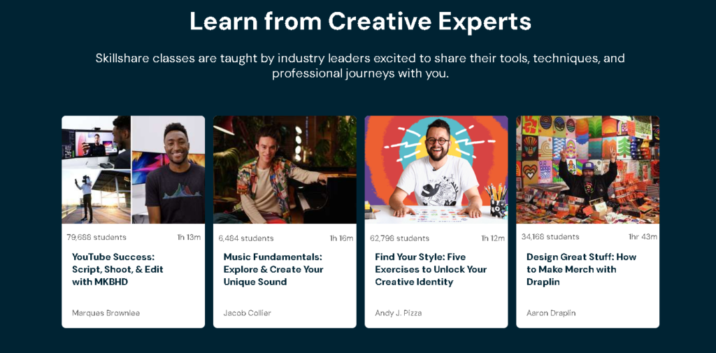 Skillshare vs Udemy: Skillshare Industry Experts Teach You