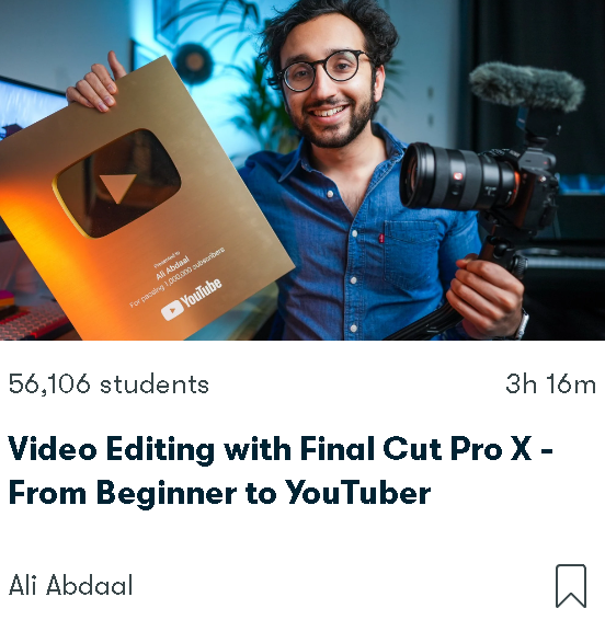 Best Youtube Courses: Video Editing with Final CUt Pro X by Ali Abdaal