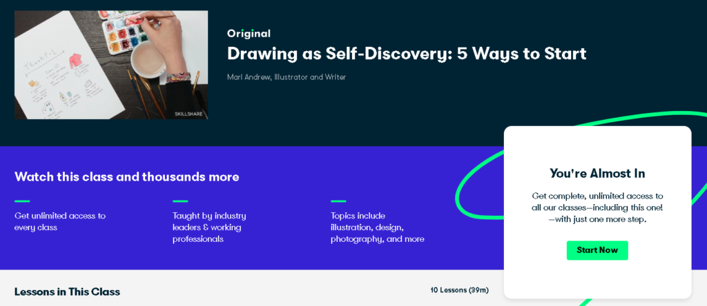 Best Skillshare Classes & Courses: Mari Andrew Teaches "Drawing as Self Discovery: 5 Ways to Start" 