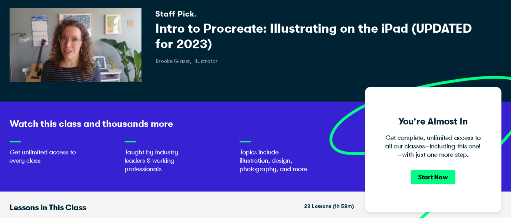 Best Skillshare Classes & Courses: Brooke Glaser Teaches "Intro to Procreate: Illustrating on the iPad (UPDATED for 2023)"