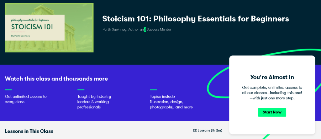 Best Skillshare Classes & Courses: Path Sawhney Teaches "Stoicism 101: Philosophy Essentials for Beginners"