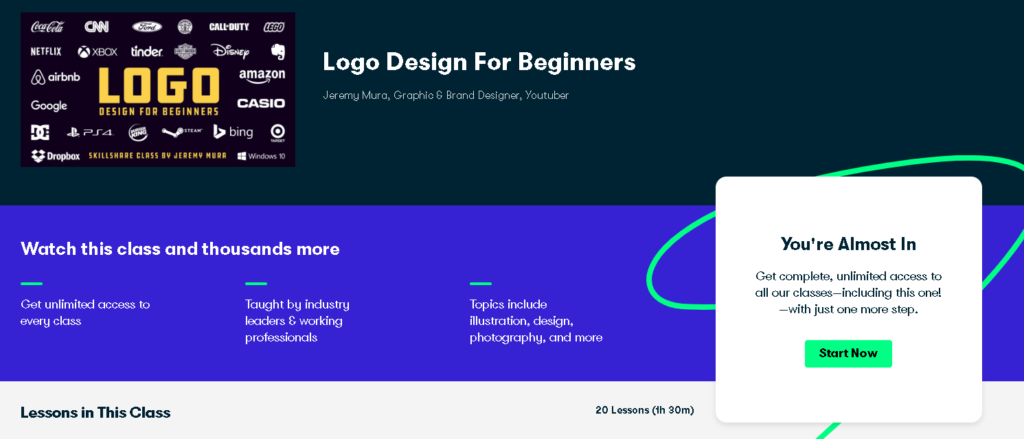 Best Logo Design Courses: Skillshare - Logo Design For Beginners