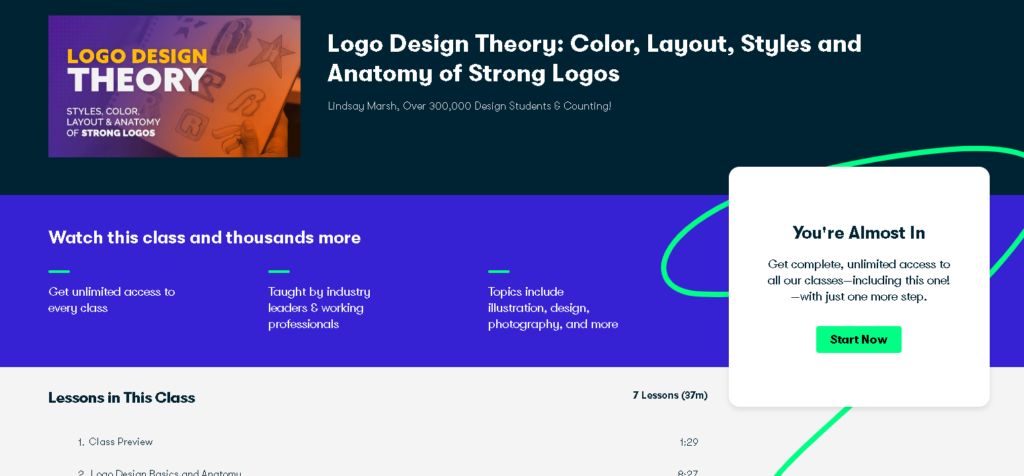 Best Logo Design Courses: Skillshare - Logo Design Theory: Color, Layout, Styles and Anatomy of Strong Logos