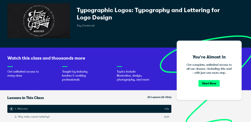 Best Logo Design Courses: Skillshare - Typographic Logos: Typography and Lettering for Logo Design