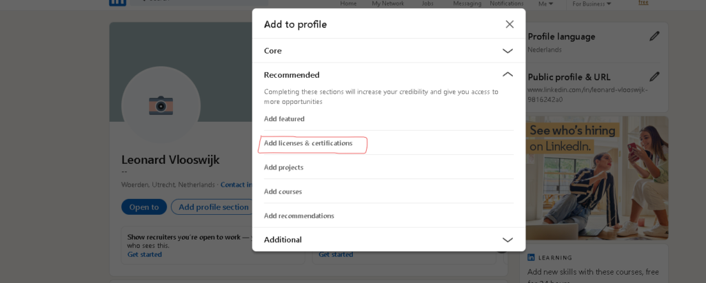 How to add courses on Linkedin: How to add Certificates on LinkedIn Learning?