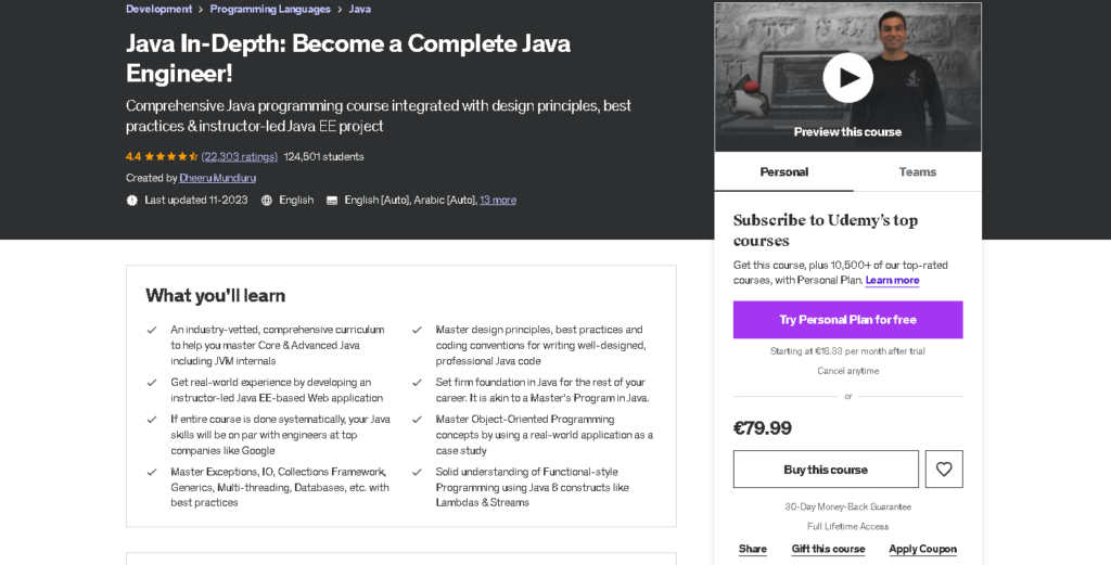 9 Best Java Courses on Udemy: Java In-Depth: Become a Complete Java Engineer!