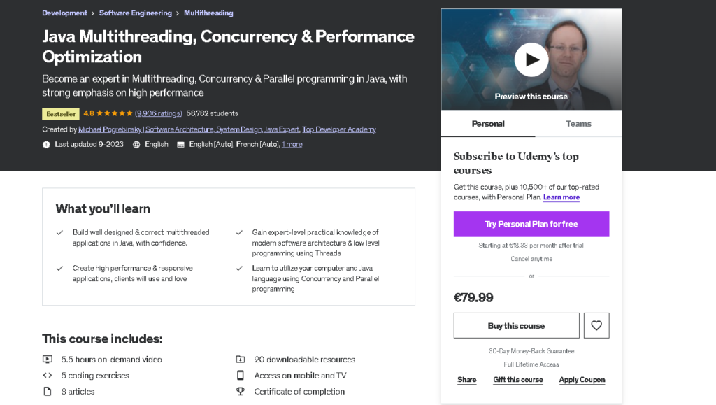 9 Best Java Courses on Udemy: Java Multithreading, Concurrency & Performance Optimization