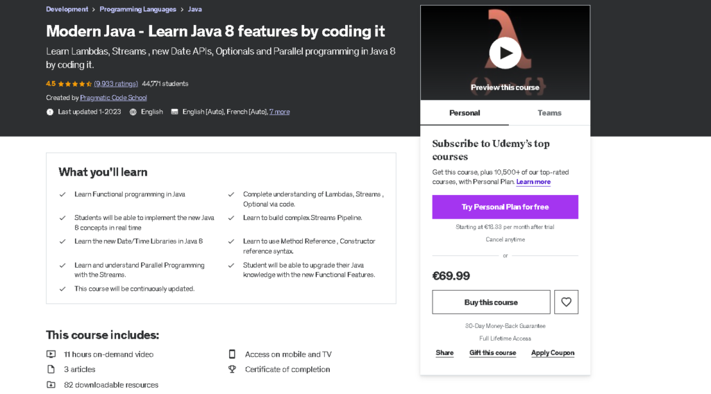 9 Best Java Courses on Udemy: Modern Java - Learn Java 8 features by coding it