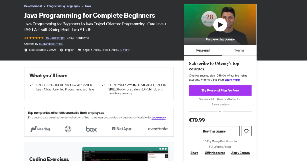 9 Best Java Courses on Udemy: Java Programming for Complete Beginners