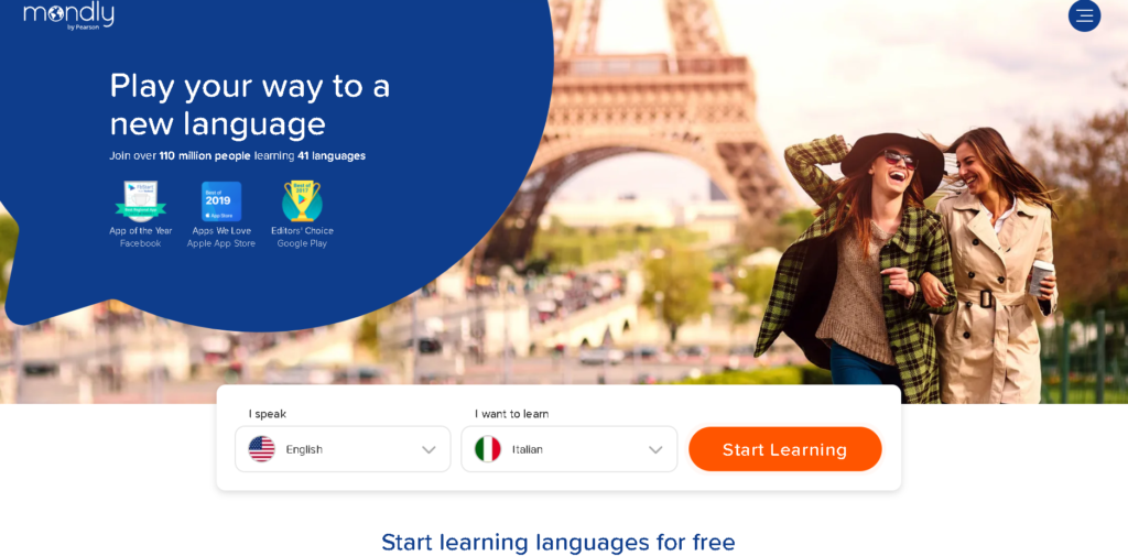 Best Apps to Learn Italian: 1. Best Italian Learning App for Multi-language Learning: Mondly