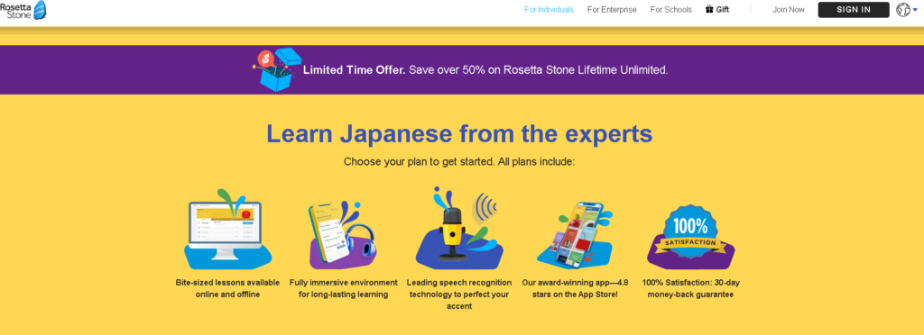 Best Apps to Learn Japanese: Rosetta Stone