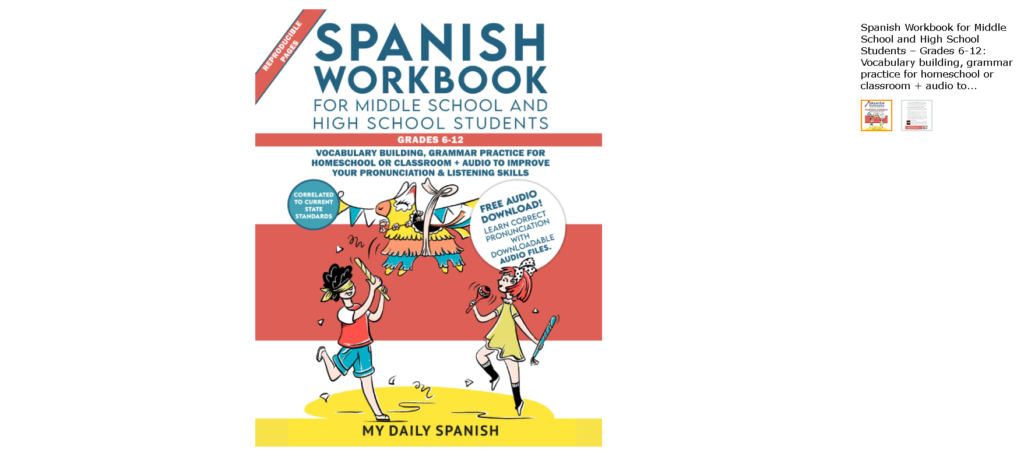 Best Books for Learning Spanish: 21. Spanish Workbook for Middle School and High School Students by My Daily Spanish