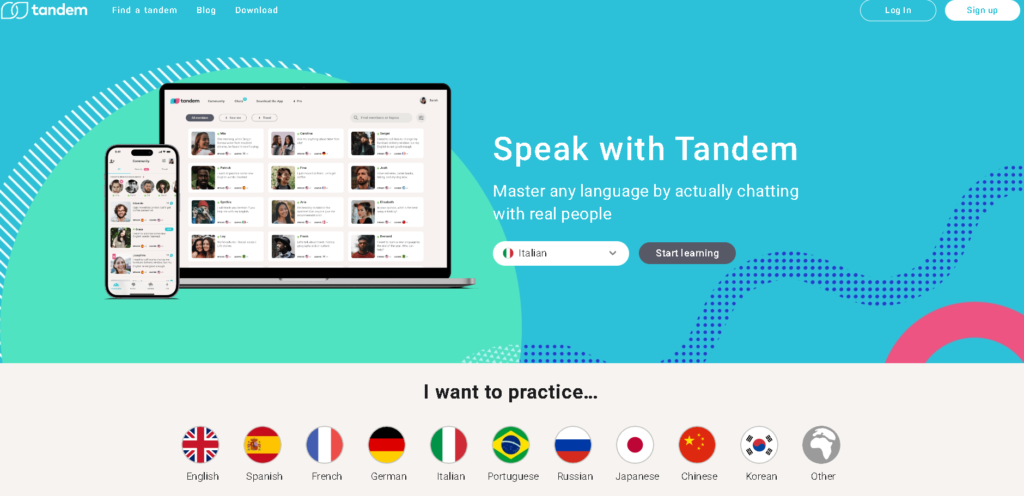 Best Apps to Learn Italian: 7. Best Italian Learning App for Real Conversations: Tandem